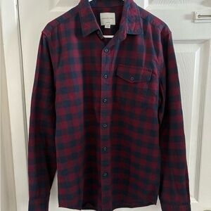 American Eagle Outfitters Burgundy and Navy Plaid Shirt